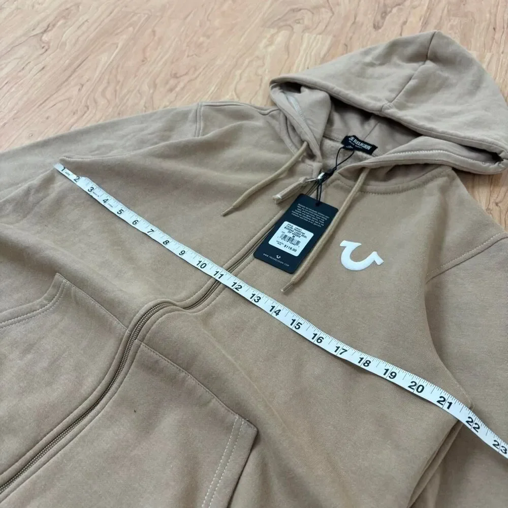True-religion Men's Tan and Brown Hoodie